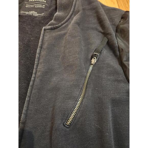 All Saints Men's Vetic Bomber Jacket Soft Shell Sleeves L - Picture 5 of 9